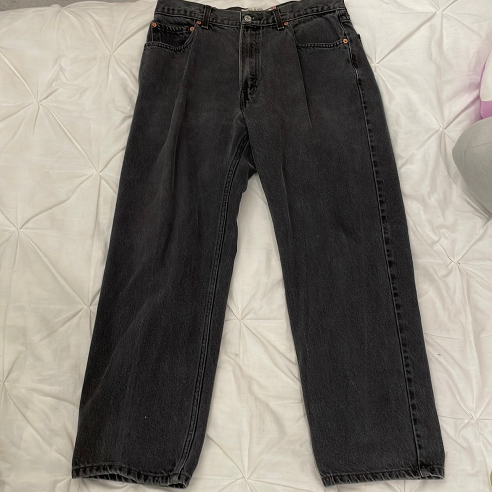 Levi’s black-washed relaxed fit jeans, original riveted